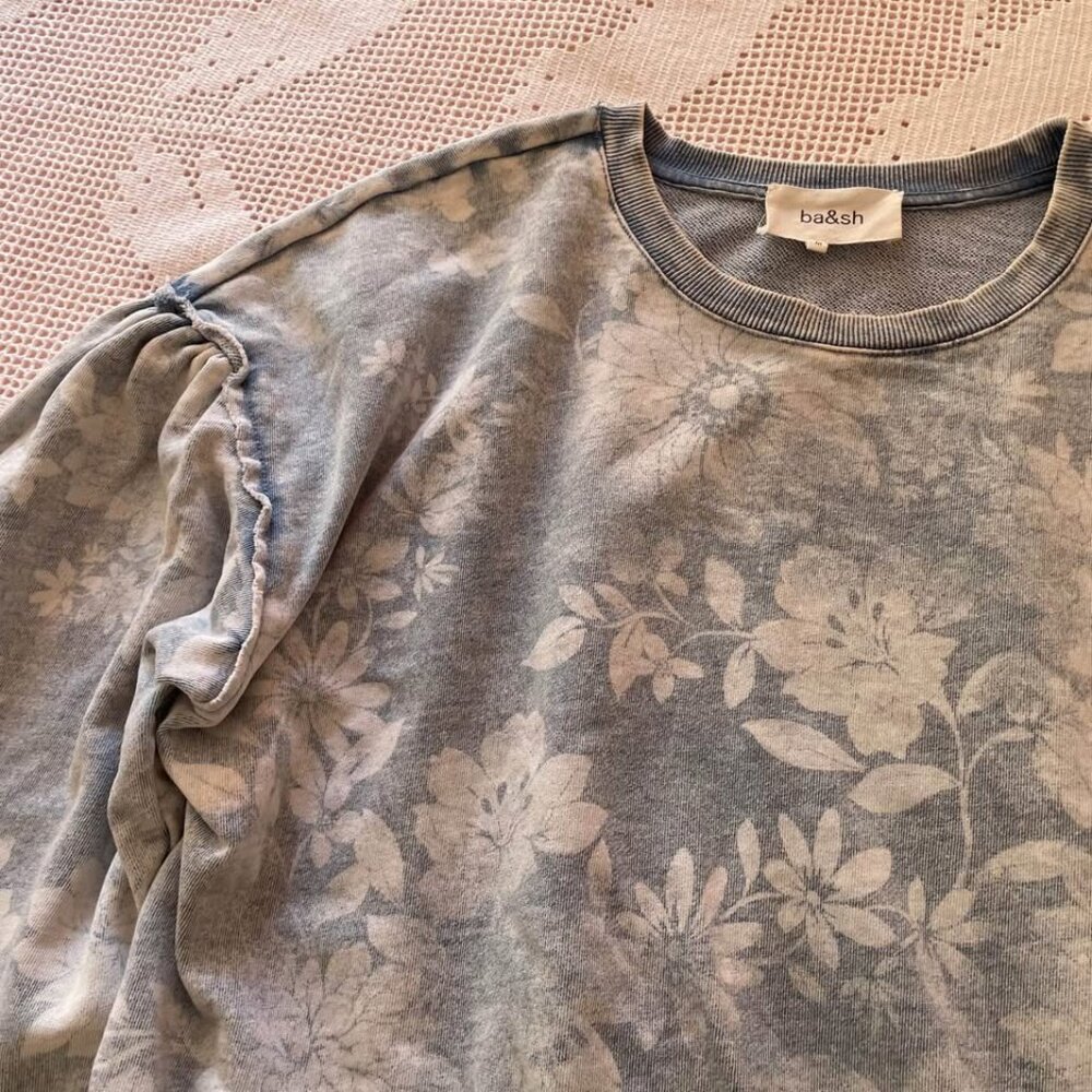BA&SH Sweatshirt Cotton-Terry Distressed M